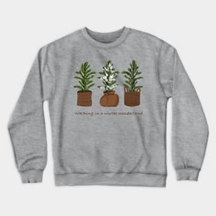 Three Christmas Trees And Snow Crewneck Sweatshirt